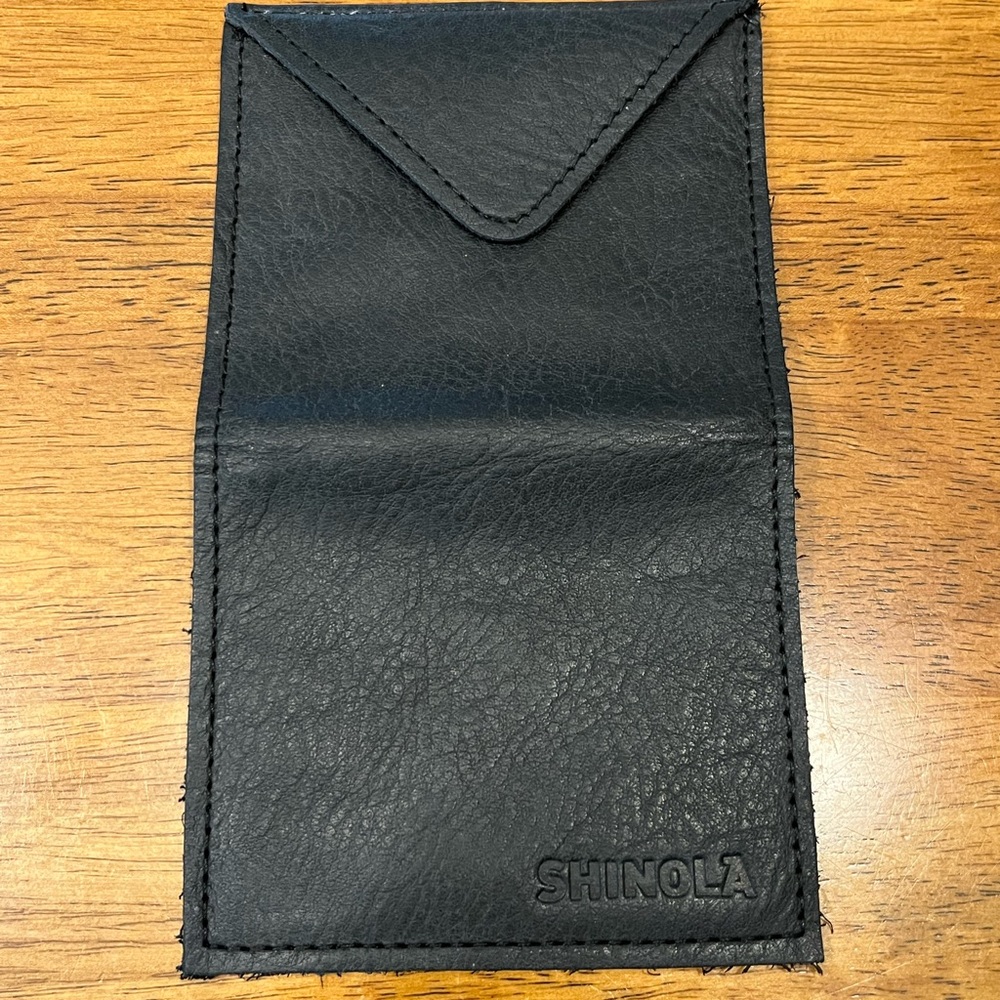 Shinola Black Leather Glasses Soft Case